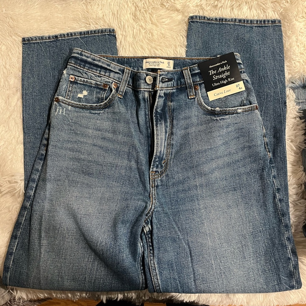 Abercrombie & Fitch Men's Blue Straight Jeans